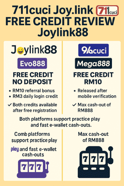Image highlight Joylink Free Credit bonus for both 711cuci VS Joylink88