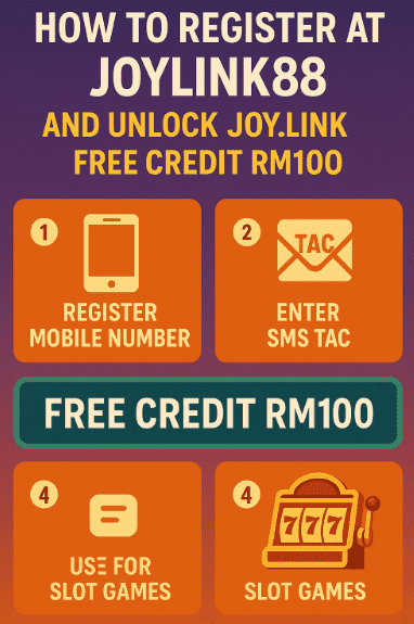 Register at Joylink88 and get Joy.link Free Credit RM100